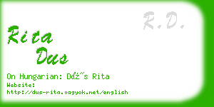 rita dus business card